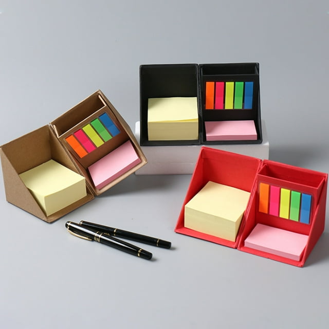 Holiday Gifts! Gspmoly Note Pad 5 Color Strip Sticker Message Paper Brick Rotary Folding Storage Note Box Holiday Gifts