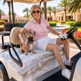 thumbnail image 3 of Golf Cart Seat Covers for 2 Seater,Blue Brown Ombre Microfiber Cart Seat Towel Blanket,Abstract Modern Art Fluid Striped Absorbent Breathable Non Slip Bench Seats Protector for Golf Course 51"x31", 3 of 9
