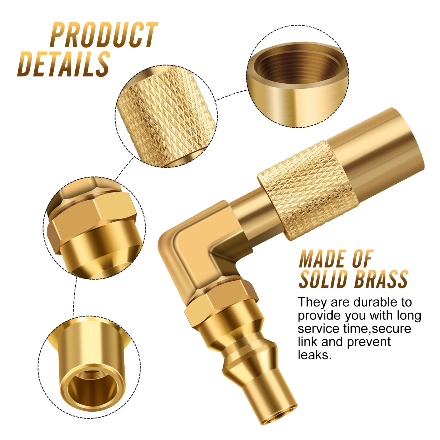 1/4 Quick Connect 90 Degree MENSI 1/4 RV Quick Connect Adapter Fitting