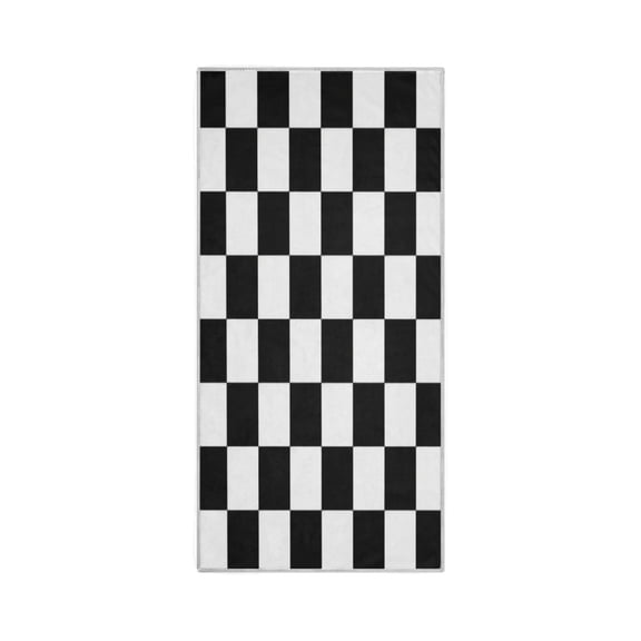 Qxltty Black and White Checkered Ultra-Thin Lightweight Towel Quick-Dry Absorbent Portable Towel Ideal for Camping Running Cycling Gym Use