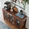 thumbnail image 4 of Rustic Sideboard Buffet Cabinet with Versatile Storage, 55" Large Coffee Bar Cabinet with Glass Doors and Shelves for Dining Room, Brown, 4 of 8