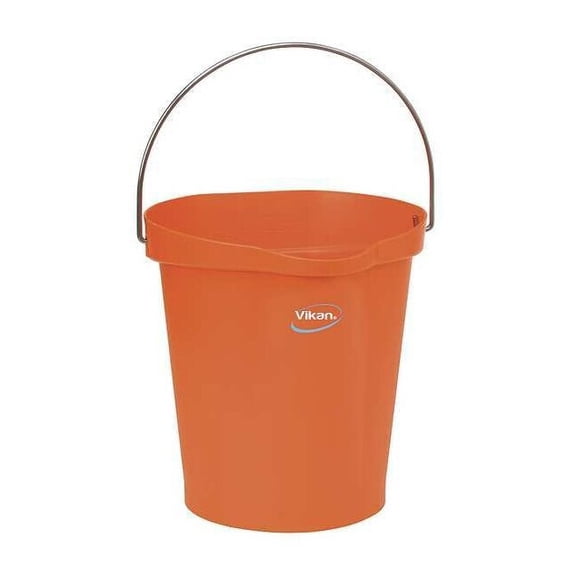 Vikan Hygienic Bucket,3 1/4 gal,Orange 56867