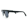 thumbnail image 6 of Classic Half Rim Round Horned High Temple Rectangular Sunglasses Matte Black - Black, 6 of 7