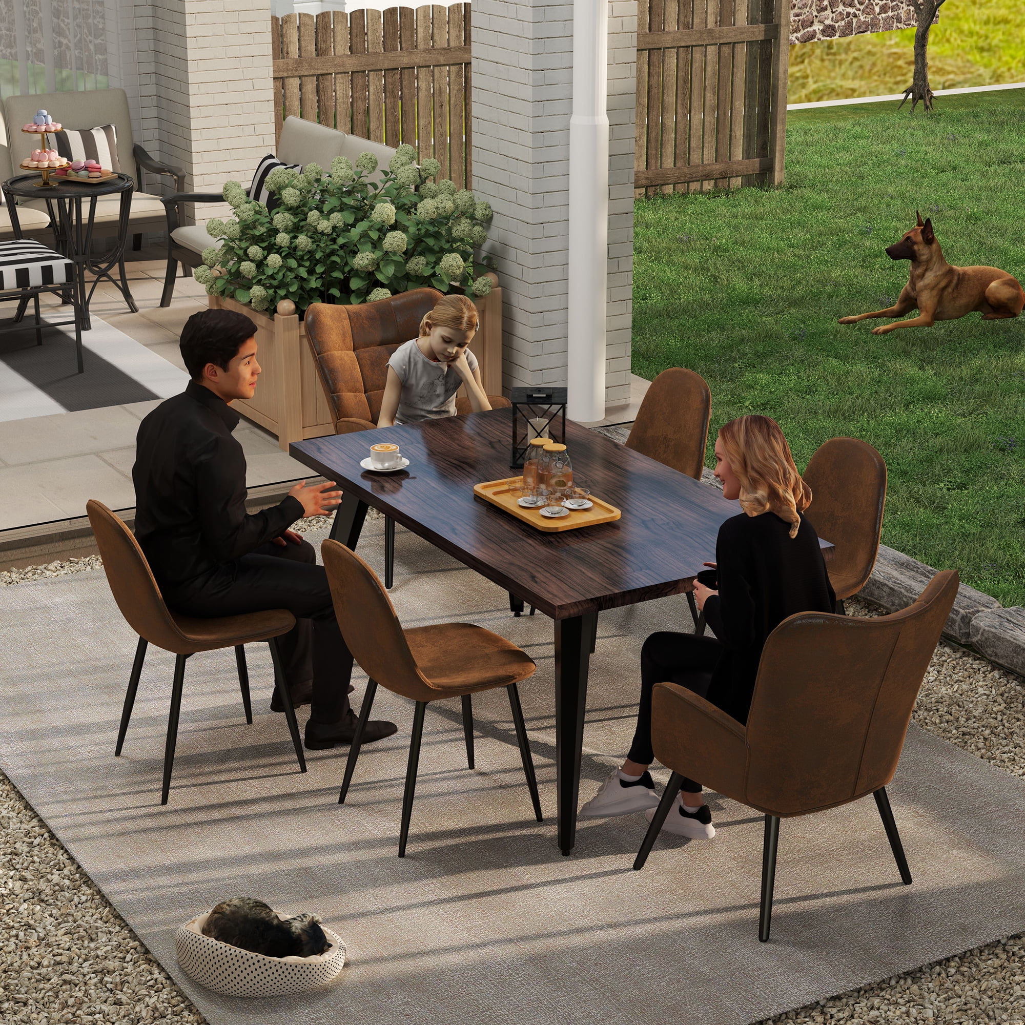Homy Casa Waiting Room Guest Chair Office Reception Charis Lounge Charis for Living Room Bedroom, Brown