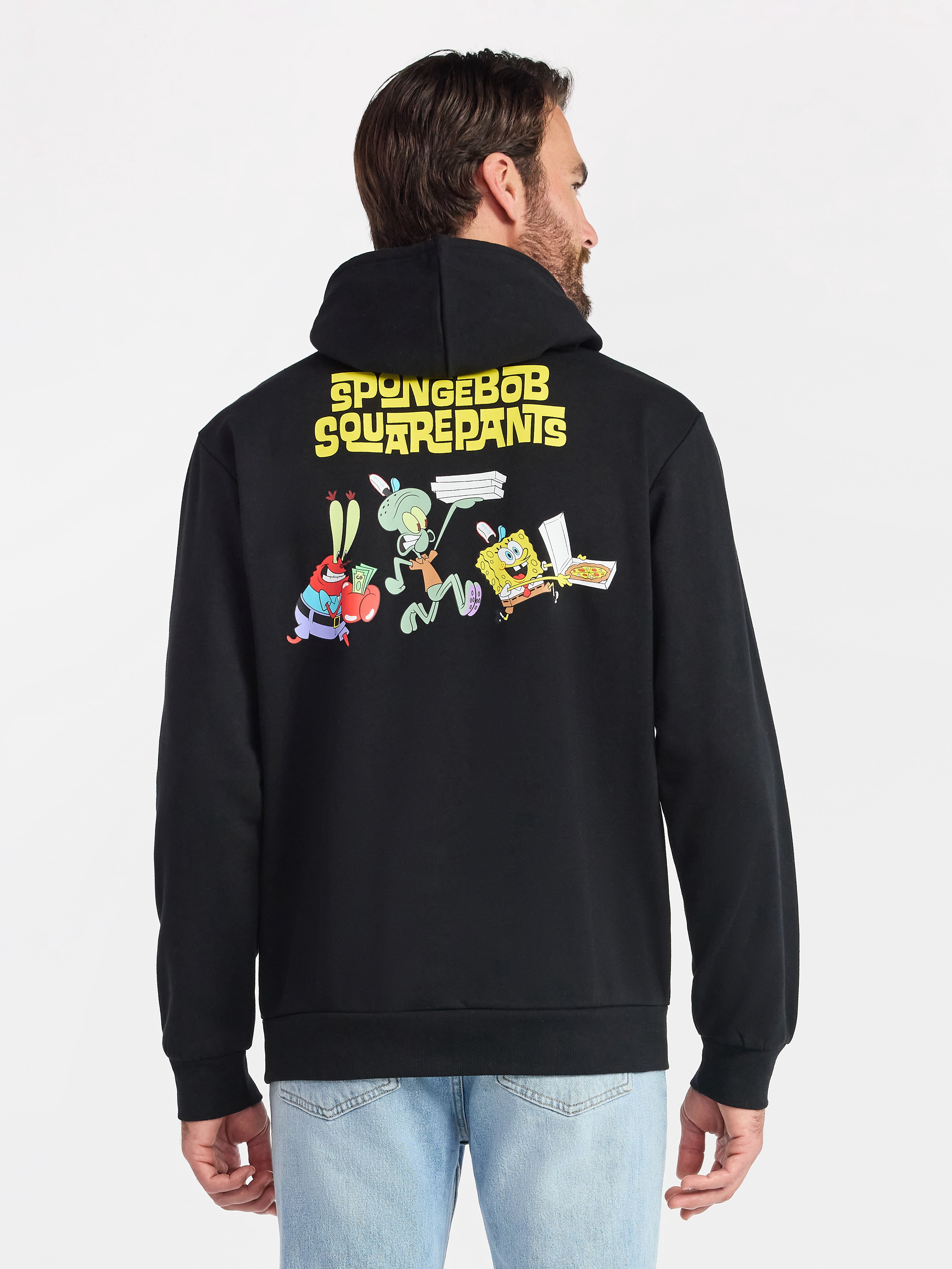SpongeBob SquarePants Men's & Big Men's Graphic Fleece Hoodie with Long Sleeves, Sizes S-3XL