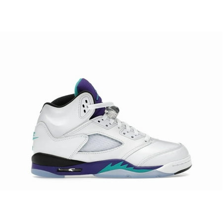 Big Kid's Jordan 5 Retro White/New Emerald-Grape Ice (HQ7980 100) - 4