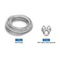 thumbnail image 3 of Uxcell 3/16 Clear Vinyl Coated Wire Rope 98ft Galvanized Steel with 6PCS M6 Loop Sleeves, 3 of 7