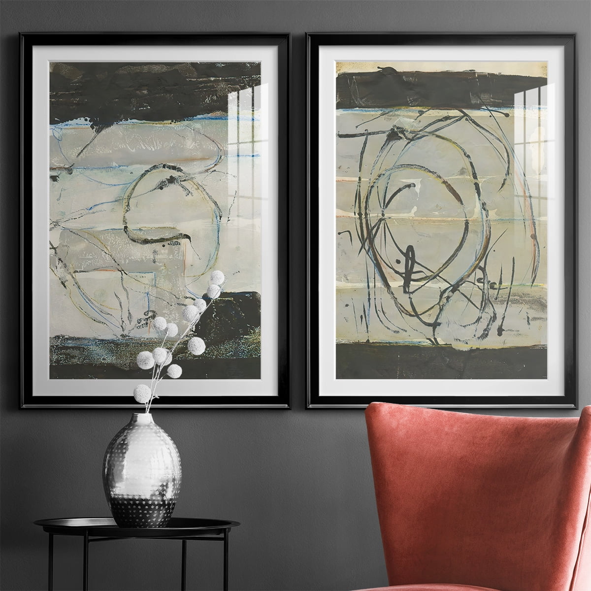 Wexford Home Continuing Energy I Premium Framed Print, 22.5" x 30.5" - Ready to Hang, Black (Set of 2)