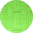 thumbnail image 1 of Ahgly Company Indoor Round Checkered Green Modern Area Rugs, 3' Round, 1 of 4