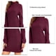 thumbnail image 5 of Vestido suéter de cuello alto para mujer, vestido elegante informal suelto de Color puro, jersey de manga larga, vestido de punto acanalado para oficina, color burdeos L, 5 of 6