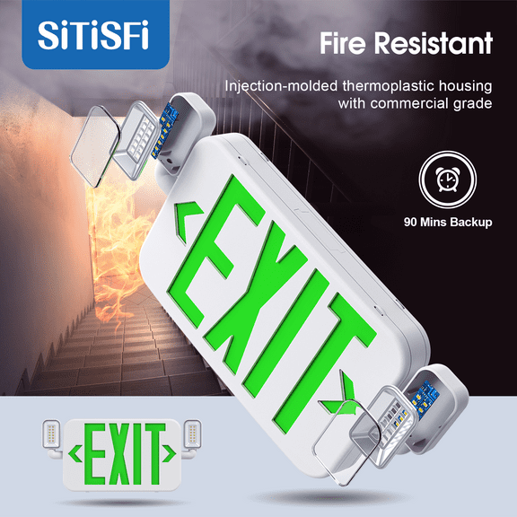 SASELUX Exit Emergency LED Light Sign 15.7 in x 7.16 in