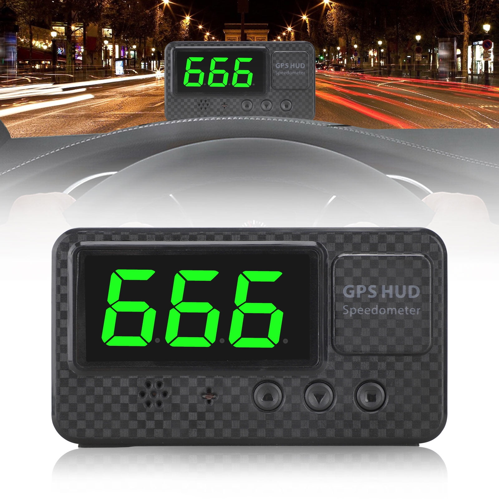 Car Digital GPS Speedometer Head Up Display Overspeed MPH/KM Tired