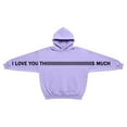 thumbnail image 6 of Tisuna Couple Partner Friends' Unisex Hoodies Letter Print Long Sleeve Sweatshirt Fashion Stylish Adult Women Men Valentine Festival Spring Outfits Light Purple Size L, 6 of 6