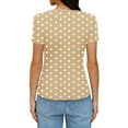 thumbnail image 3 of Women’s polka Dot tees Slim Groove Strip Short Sleeve Tops Summer Round Neck Pullover T-Shirt, 3 of 6