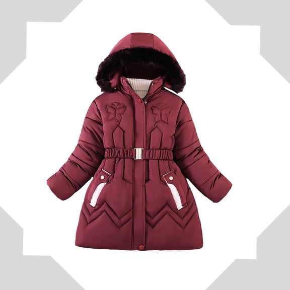 Baby Boys Girls Winter Coat,Baby Boys Puffer Coat With Mid-length Hoods Thicken Windproof Zipper Warm Outwear For Baby Boys Kids Girls Fall Jacket Baby Girl Clothes Winter