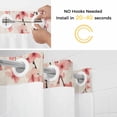 thumbnail image 2 of Welcome No Hooks Shower Curtain with Snap-in Liner Spring Watercolor Pink Cherry Blossom Floral Butterfly Linen Texture Shower Curtains for Bathroom, Waterproof, Easy Install, Washable 60"x72", 2 of 9