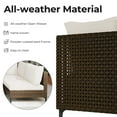 thumbnail image 3 of GRANDPATIO 4-Piece Open Weave Wicker Patio Furniture Set, Boho Outdoor Conversation Set with Thick Cushions and Coffee Table, Beige Cushion&Brown Wicker, 3 of 6