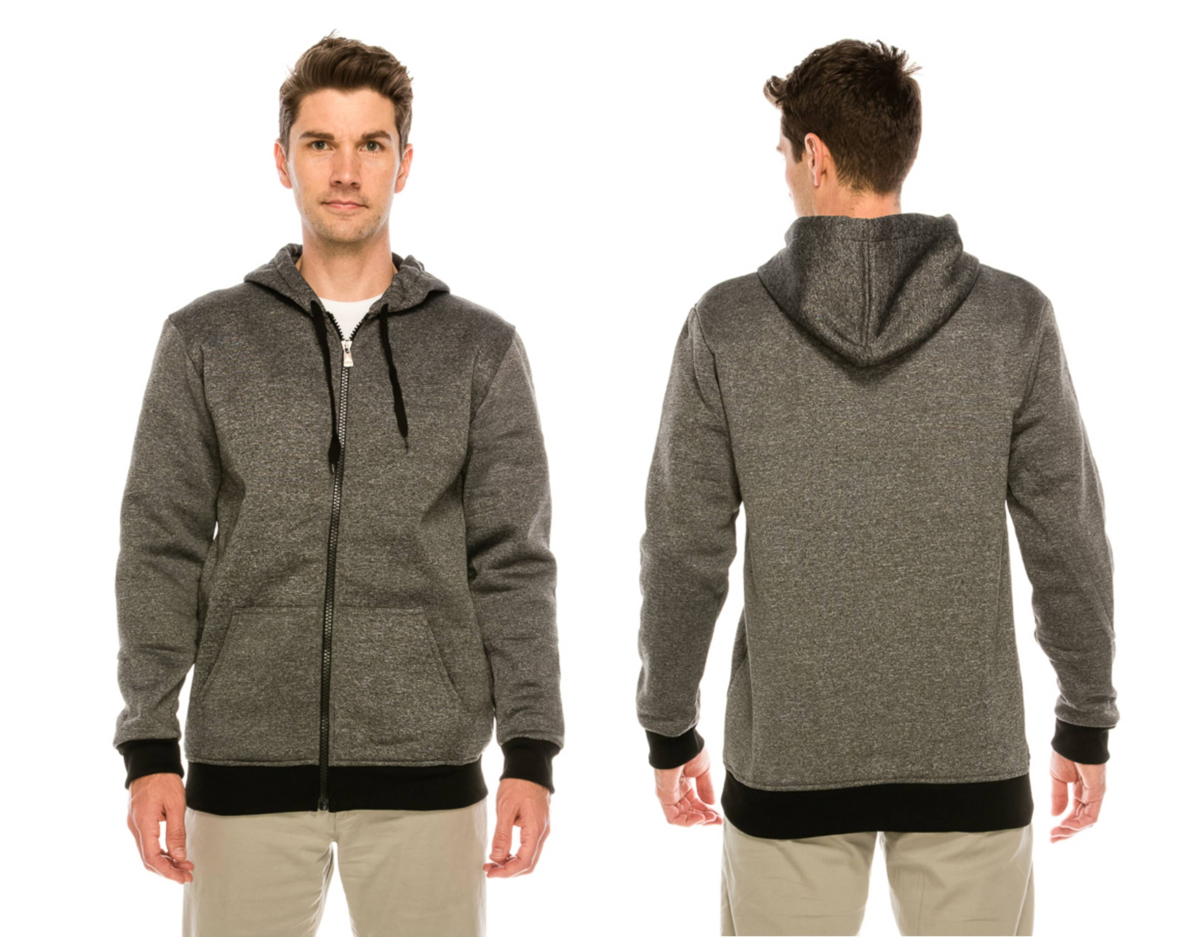 Men's Hoodie with Zipper and Drawstring- Extended Sizes (S-5X ...