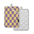 thumbnail image 3 of Purple Yellow Checked Pattern Pot Holder Set 2 Piece Non-Slip Oven Hot Pads Heat Resistant Durable 7x9.8in, 3 of 7