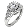 thumbnail image 2 of Cluster Halo bezel Set Women's Engagement Ring For Her Gift 1.9 Ct Diamond 14K White Gold Over, 2 of 2