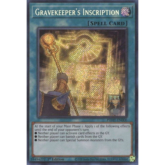 YuGiOh Photon Hypernova Secret Rare Gravekeeper's Inscription PHHY-EN000