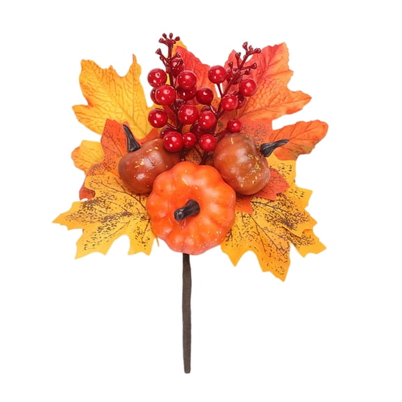 PuSpu Home Decor Halloween Plug-in Accessories Maple Wreath Props Simulation Pumpkin Strobile Red Fruit Thanksgiving Decoration Household Products