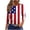 Z01 Red, variant on Conairie Patriotic T Shirts For Women Crew Neck Loose 3/4 Sleeve 4th of July Shirt With Flag Stars Stripes Basic Blouses Vacation Clothes Red L
