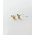 thumbnail image 2 of K-KED 925 Sterling Silver Plain Crystal # Mark Stud Earrings Simple Studs-Gold, 2 of 6