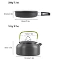 thumbnail image 2 of Camping Cookware Mess Kit Non-Stick Pot and Pan Set with Kettle for Camping Hiking Backpacking, 2 of 8