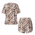 thumbnail image 5 of Picia Brown Sloth Pajamas Sets for Women Soft Short-Sleeved Pjs with Lounge Shorts Two Piece Sleepwear-Medium, 5 of 9