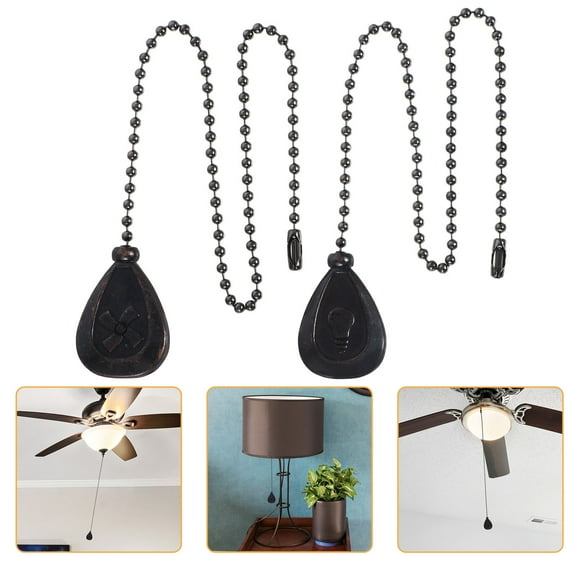 LOLIPPYY 2Pcs Ceiling Fan Pull Chain Light Fixture Coffee Fan Cord Extension Pendant Decorative