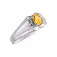 thumbnail image 3 of RYLOS Mens Rings Sterling Silver Classic Design 7X5MM Oval Gemstone & Diamond  Citrine November Birthstone Ring Size 13, 3 of 6
