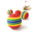 thumbnail image 2 of Fairnull Funny Pet Dog Puppy Cat Rainbow Striped Chewing Interactive Ball Teething Toy, 2 of 10
