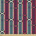 thumbnail image 2 of Abstract Fabric by the Yard, Colorful and Retro Revival Stripes Ornamental Modern Pattern of Round Shapes, Upholstery Fabric for Dining Chairs Home Decor Accents, Multicolor by Ambesonne, 2 of 5