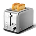 thumbnail image 2 of Wehilion 2-Slice Toaster with 1.5 inch Wide Slot, 5 Browning Setting and 3 Function: Bagel, Defrost & Cancel, Retro Stainless-Steel Style, Toast Bread Machine with Removable Crumb Tray, Silver, 2 of 11
