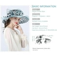 thumbnail image 3 of Fascinator Hats for Women, Women's Organza Church Derby Hat Hats Wide Brim Tea Party Hats Uv Protection Sun Hat, 3 of 6
