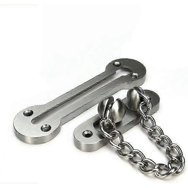 Extra-thick Door Chain Lock-- Sus304 Stainless Steel Casting Door Security Chain Guard, Heavy Duty Latch Lock for Inside Door, Brushed Nickel Finish(E