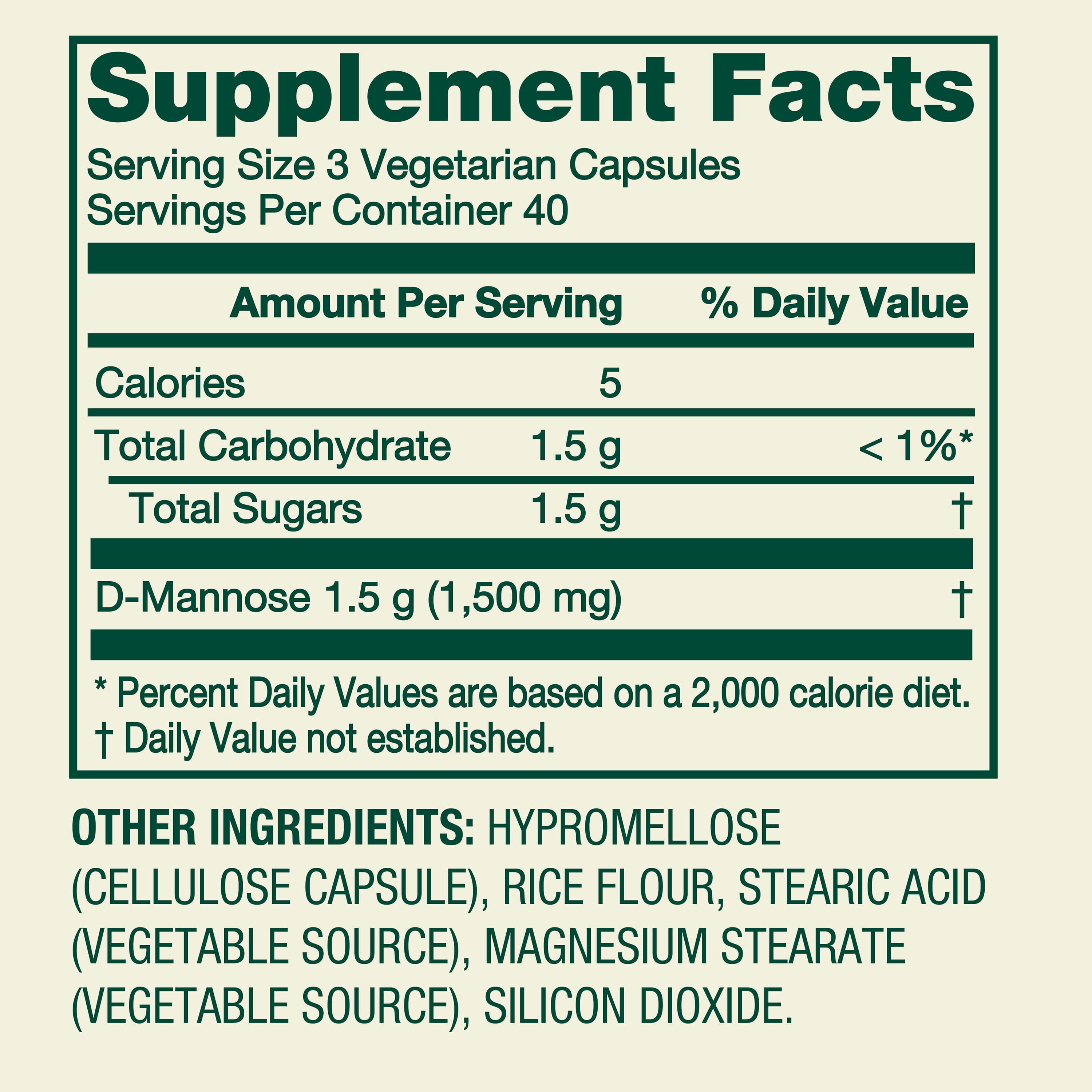 Spring Valley D-Mannose Urinary Tract Support Dietary Supplement, 500 mg, 120 Vegetarian Capsules