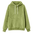 thumbnail image 7 of Oksale Fuzzy Pet Pouch Hoodies for Men Soft Cozy Sherpa Fleece Hoodie Sweatshirts with Kangarooo Pockets Long Sleeve Winter Clothes Army Green S, 7 of 7