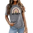 thumbnail image 2 of Mama T Shirt for Women Funny Mama Graphic Tees Shirt Mothers Day Letters Print Mama Shirts Tops Women's summer short, 2 of 3