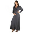 thumbnail image 2 of 24seven Comfort Apparel V-Neck Long Sleeve Maternity Maxi Dress, 2 of 4