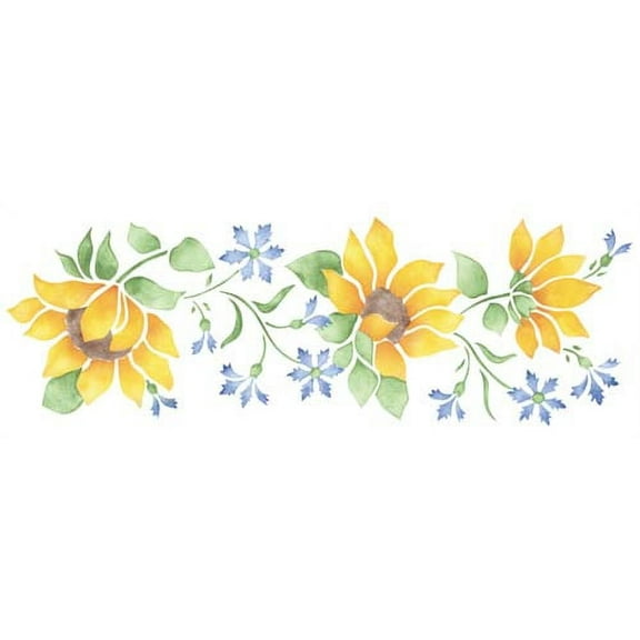 Sunflower Wall Stencil SKU #1777 by Designer Stencils