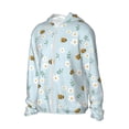 thumbnail image 2 of Balery Bee Flower Men's Women's UPF 50+ Sun Protection Lightweight Hoodie Performance Long Sleeve Shirt for Fishing Running-XX-Large, 2 of 9