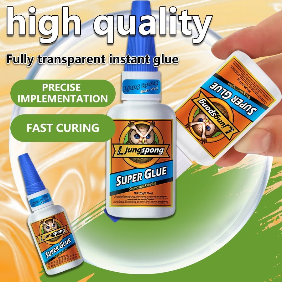 9 Pieces Instant Bonding Professional Clear Super Glue, Fast Drying Cyanoacrylate Strong Adhesive for Multi-Surface Crafts and Emergency Home Fixing