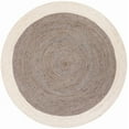 thumbnail image 2 of 7 Ft Round Gray & White Jute Area Rug, Hand-Woven, Reversible, Farmhouse Boho Style, Durable & Pet-Friendly Rug for Living Room, Dining Room, and Bedroom, 2 of 5