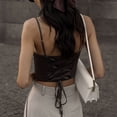 thumbnail image 4 of Tops cortos ajustados sin mangas, Top con corsé sin mangas para mujer, chaleco sin mangas con cuello cuadrado, chaleco sin mangas con cordones en la espalda, chaleco sin mangas de alta capacidad, 4 of 8