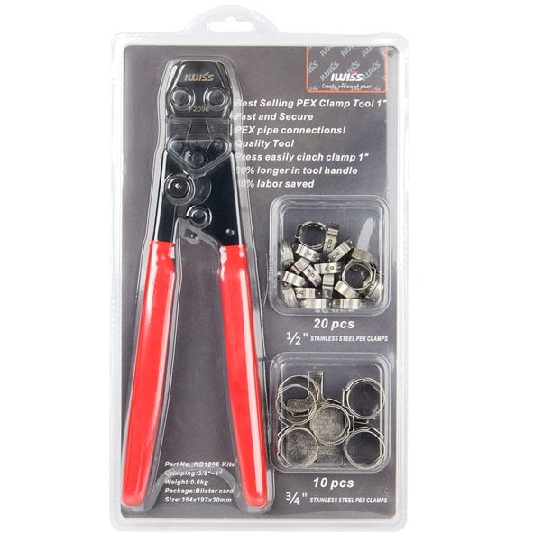 PEX Cinch Crimp Crimper Crimping TOOL for SS Hose Clamps Sizes from 3/8" to 1" 