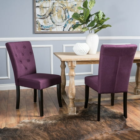Noble House Layla Deep Purple Fabric Dining Chairs Set Of 2