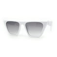 thumbnail image 2 of Womens Oversized Gothic Beveled Squared Flat Top Cat Eye Sunglasses White - Smoke, 2 of 4