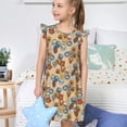 thumbnail image 4 of Fotbe Camp Badge Vestido de Dormir para Niñas de 3 a 10 Años, Mangas Cortas, Estilo Princesa, Pijama Camisón con Mangas Voladas-X-Large, 4 of 6